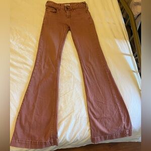 Free people dusty rose denim bell bottoms